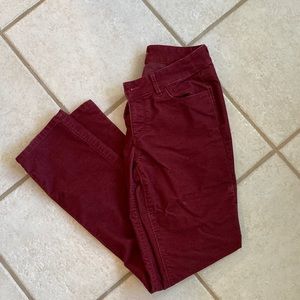 LOFT straight-leg cranberry-color corduroy pants